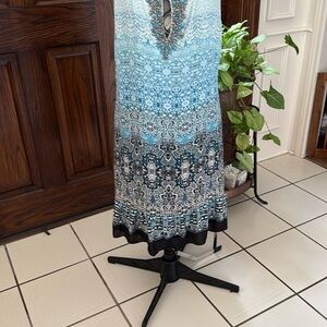 White House Black Market Ombré Embellished Shift Dress Blue Size Xl